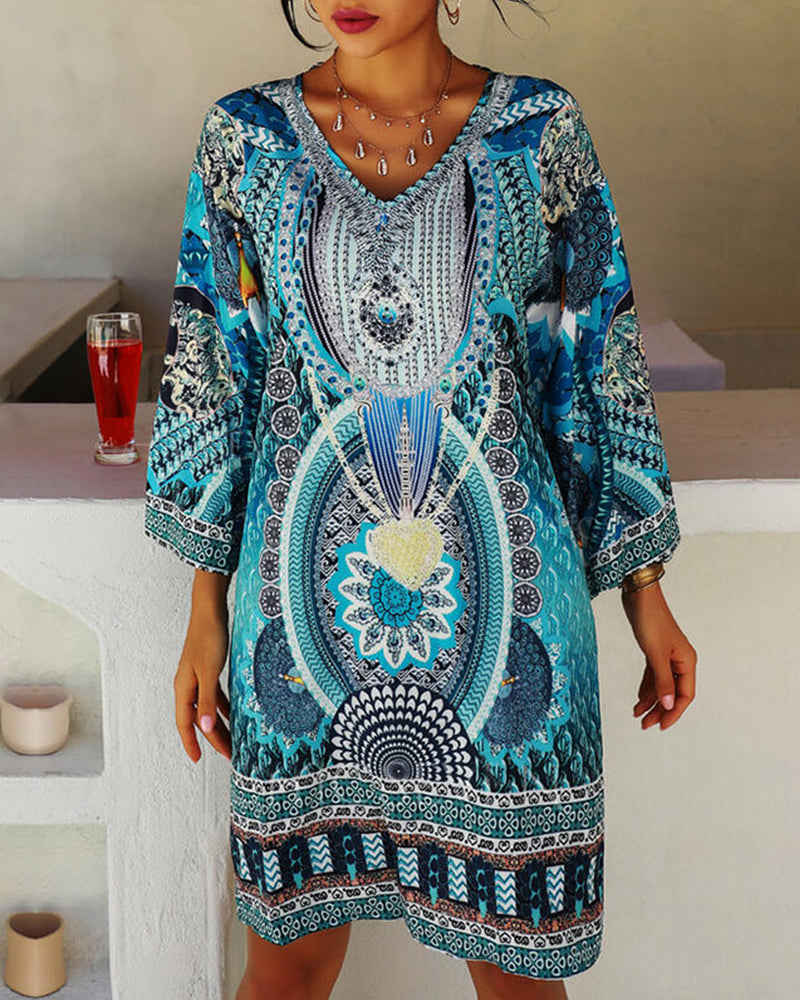 Carina | Bohemian Bell-Sleeve Dress