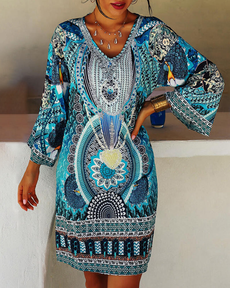 Carina | Bohemian Bell-Sleeve Dress