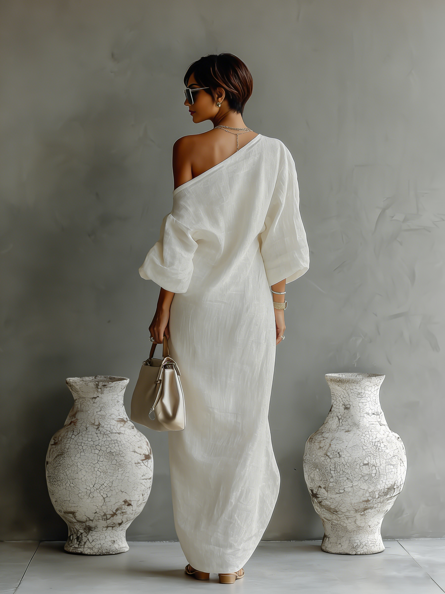 Puseletso | Off-Shoulder Linen Maxi Dress