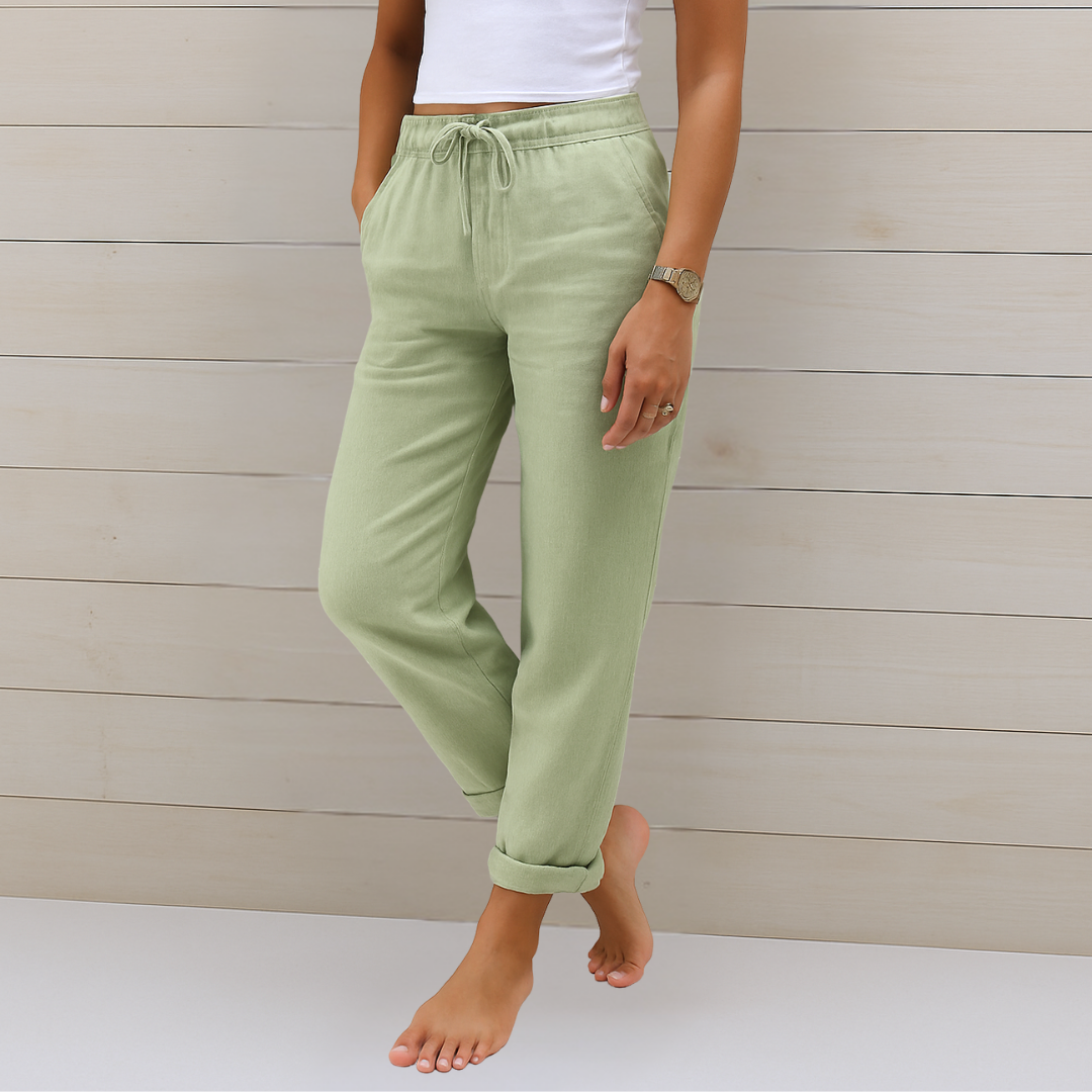 Sofia | Luxe Cotton-Linen Tailored Trousers