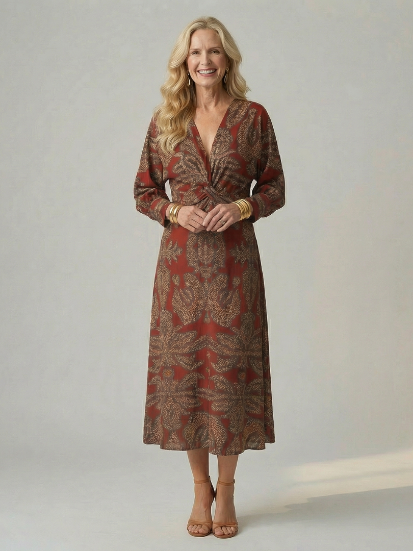 Amélie | Natural Wrap Midi Dress