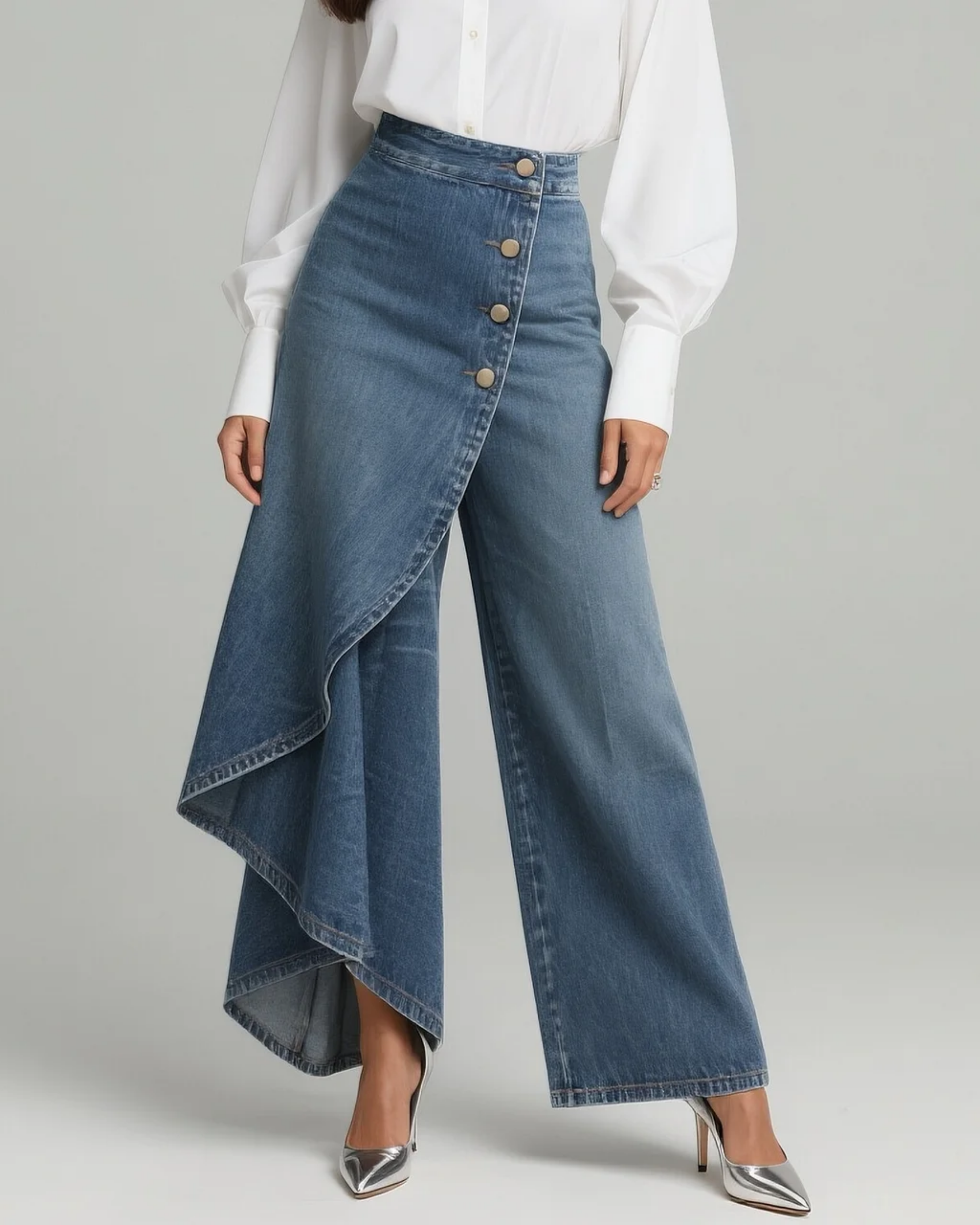Luna | Crossover Denim Pants