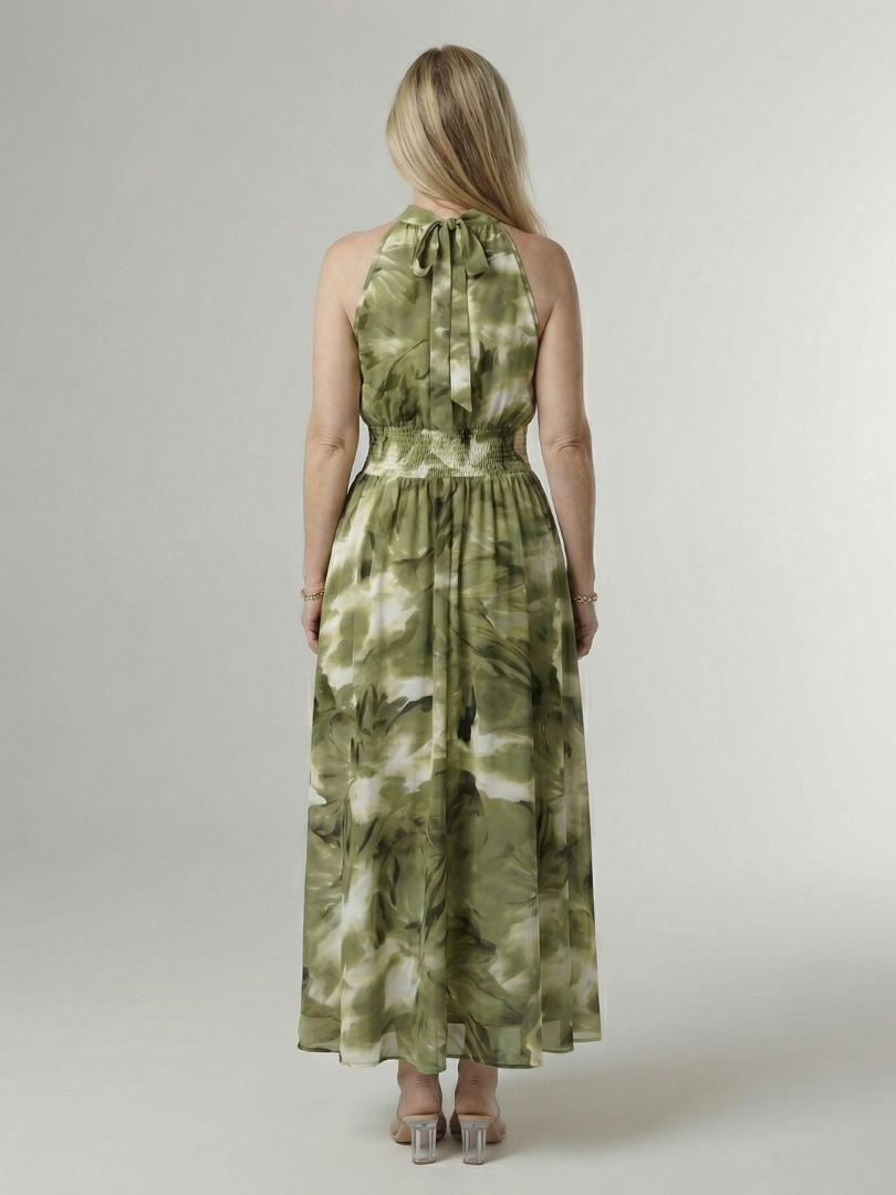 Céleste | Gathered Halter Midi Dress