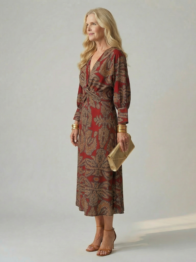 Amélie | Natural Wrap Midi Dress