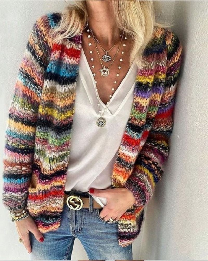 Camille | Colorful Knit Cardigan Jacket