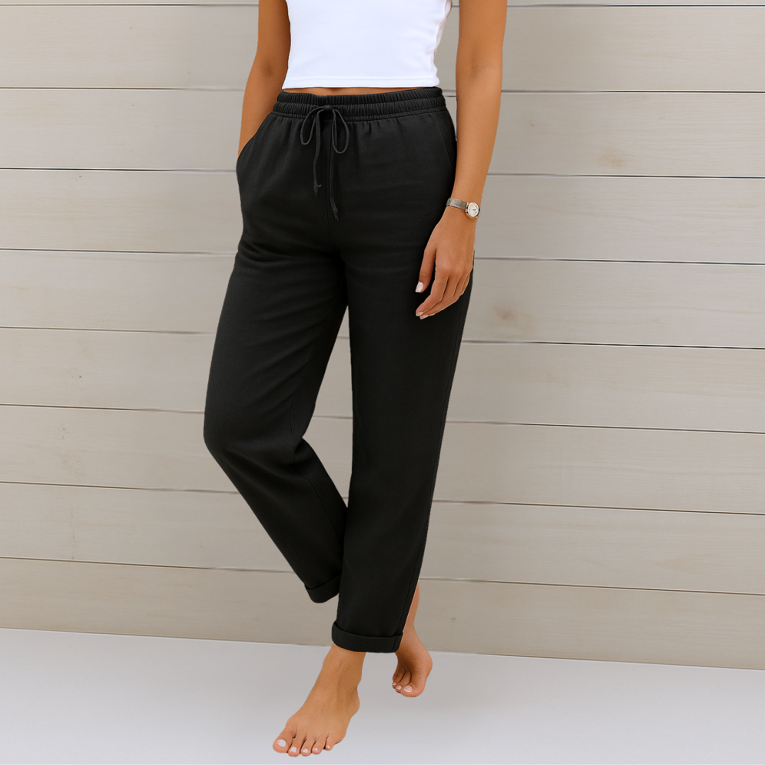 Sofia | Luxe Cotton-Linen Tailored Trousers