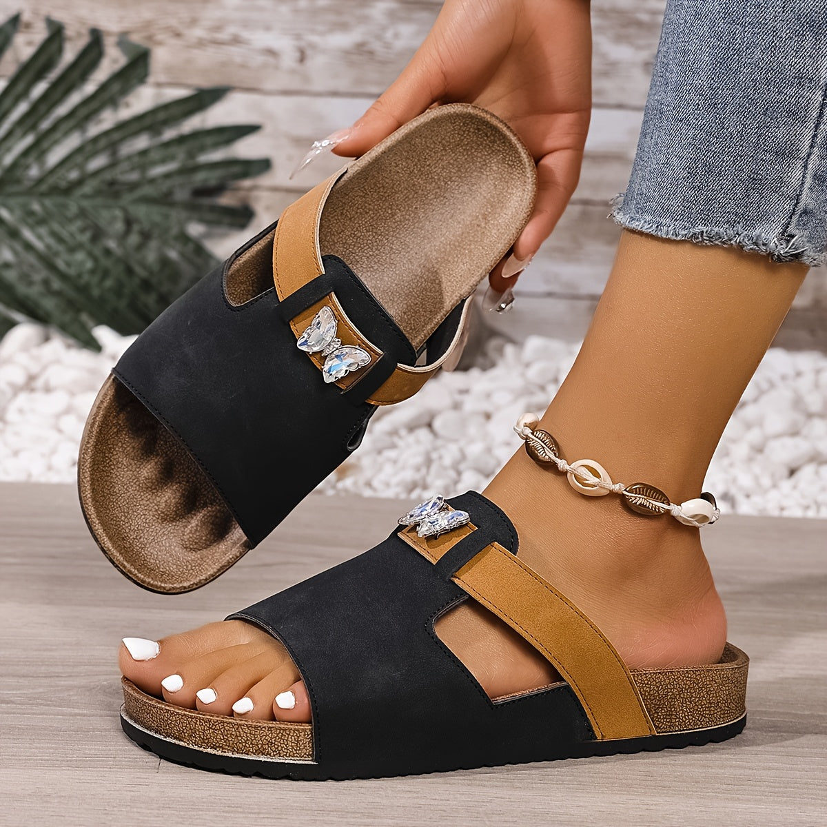 Sithembile | Cork Sole Slip-On Support Sandal