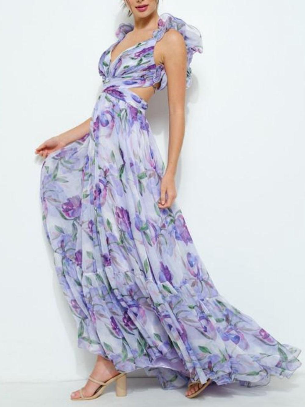 Paloma | Backless Printed Maxi Dress
