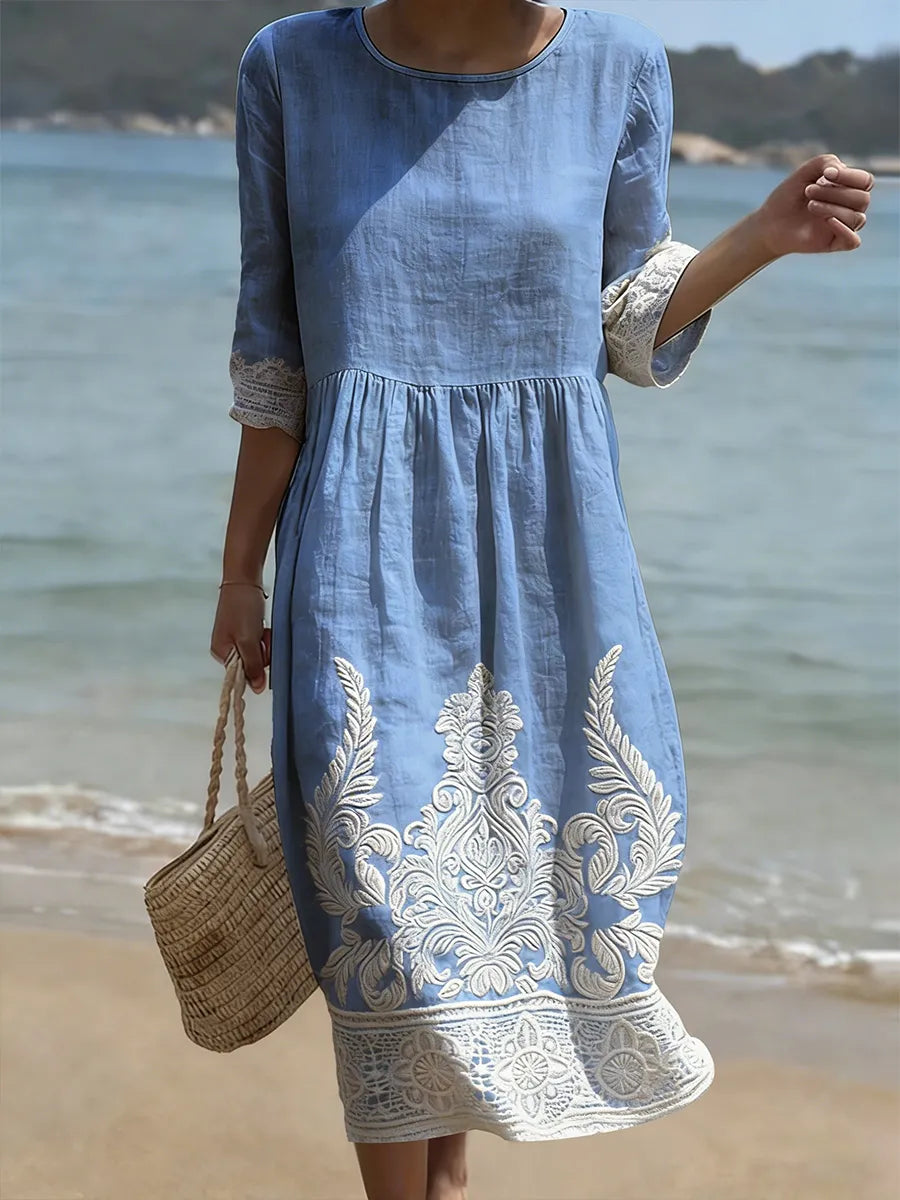 Léa | Elegant Floral Midi Dress