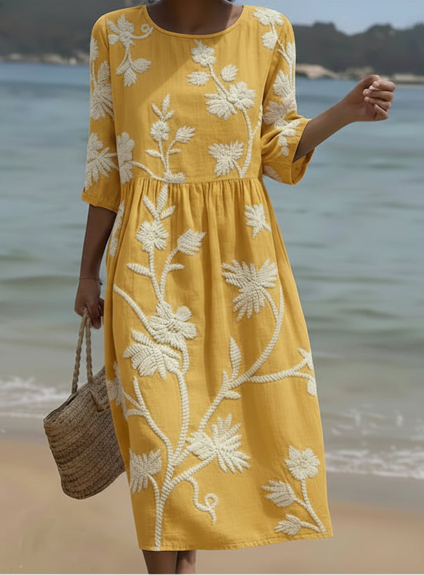 Isabelle | Elegant Floral Midi Dress