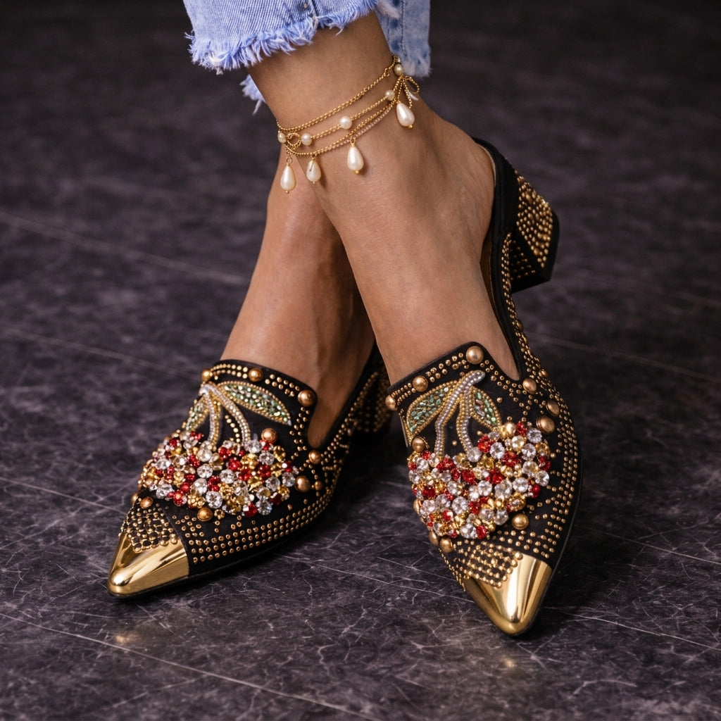 Lungelo | Crystal Cherry Statement Heels