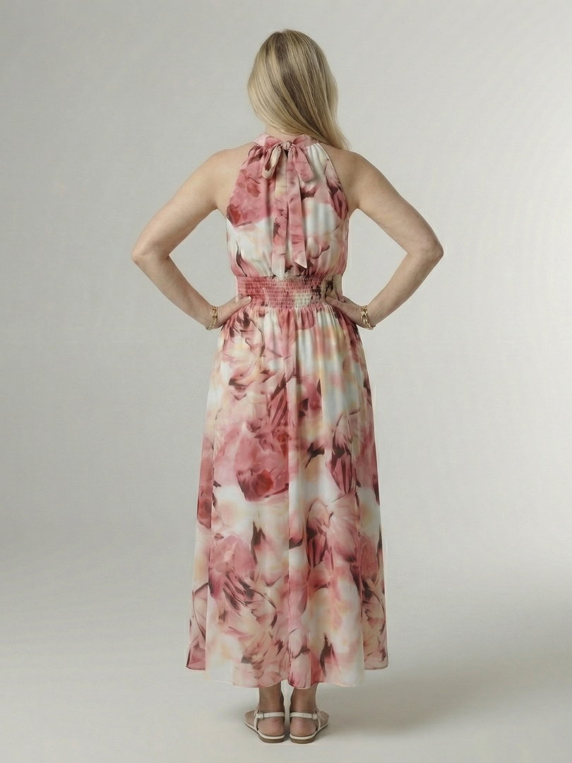 Céleste | Gathered Halter Midi Dress