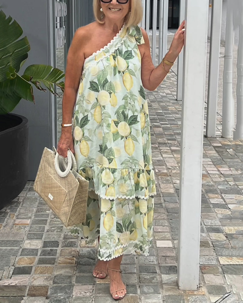 Thalia | One-Shoulder Floral Maxi Dress