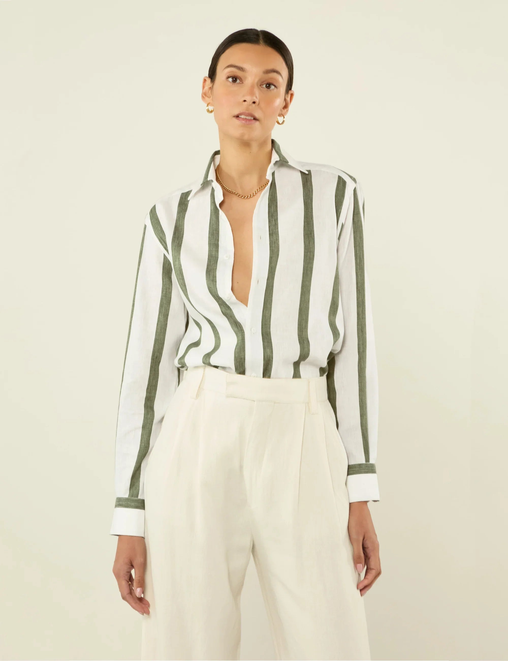 Nontokozo | Linen Cotton Stripe Shirt
