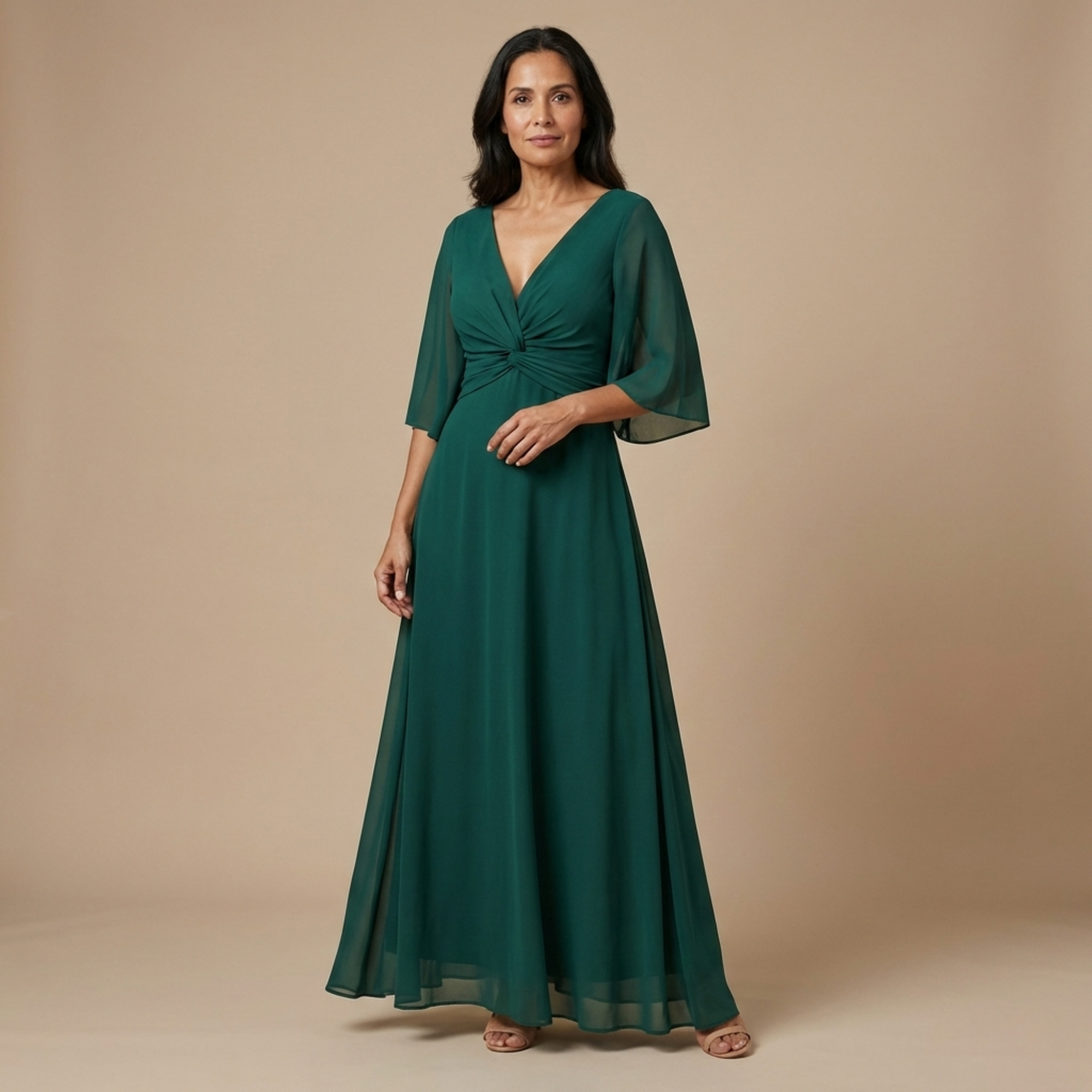 Natalia | Chiffon V-Neck Maxi Dress