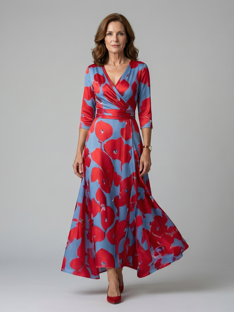 Rosalie | Cross Wrap Midi Dress