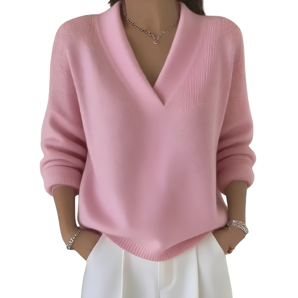 Pontsho | Soft V-Neck Relaxed Knit Jumper