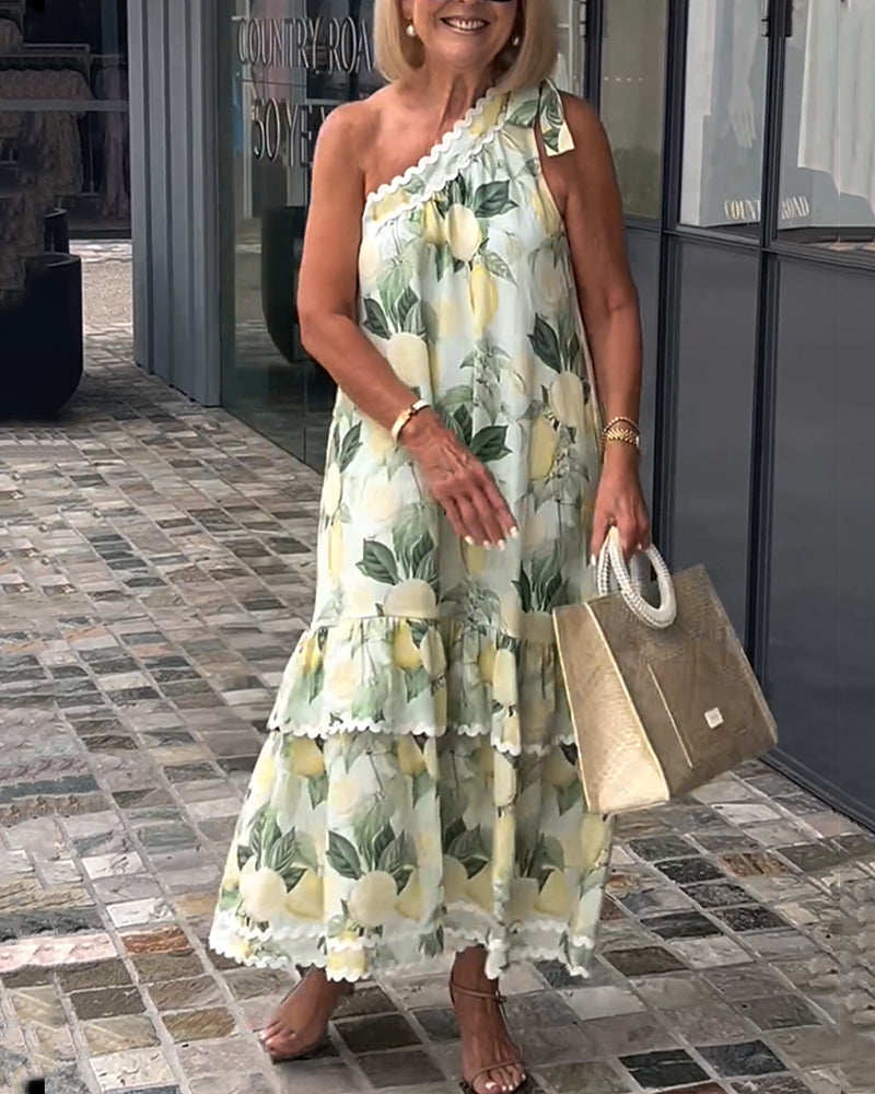 Thalia | One-Shoulder Floral Maxi Dress