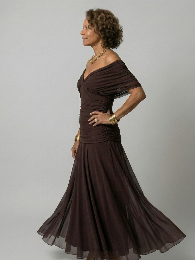 Aurelia | Off Shoulder Flow Midi Dress