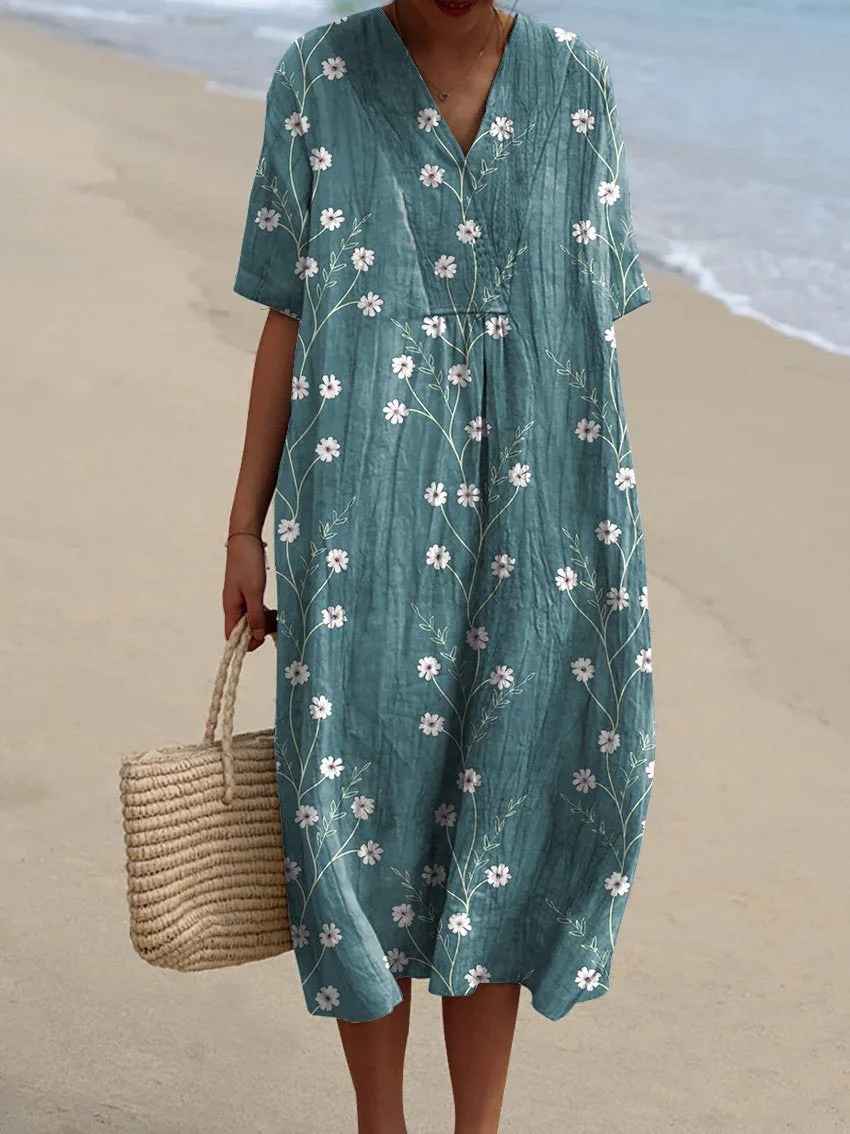 Clémentine | Vintage Floral Flow Midi Dress