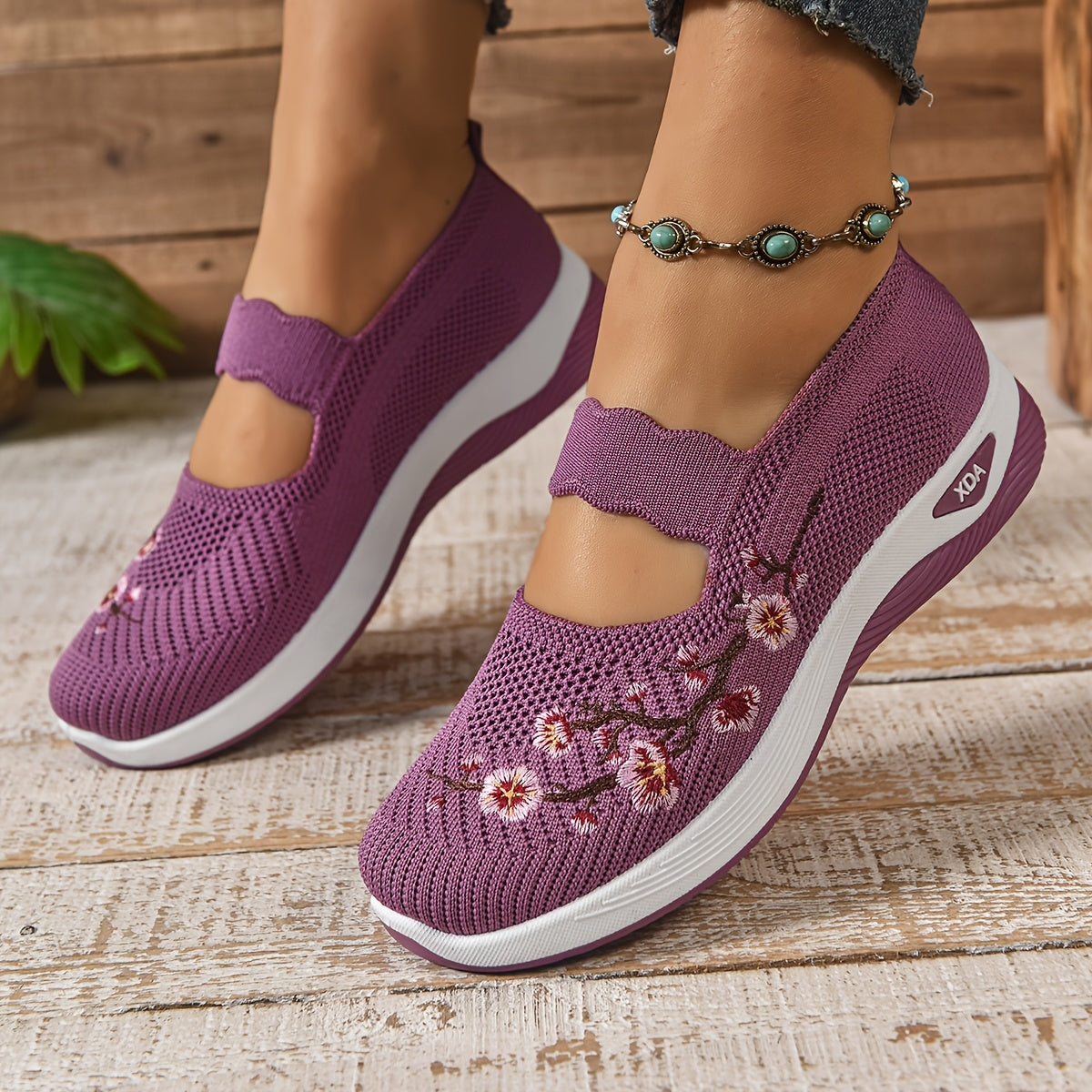 Nokuthabo | Rocker Sole Floral Slip-On Sneaker