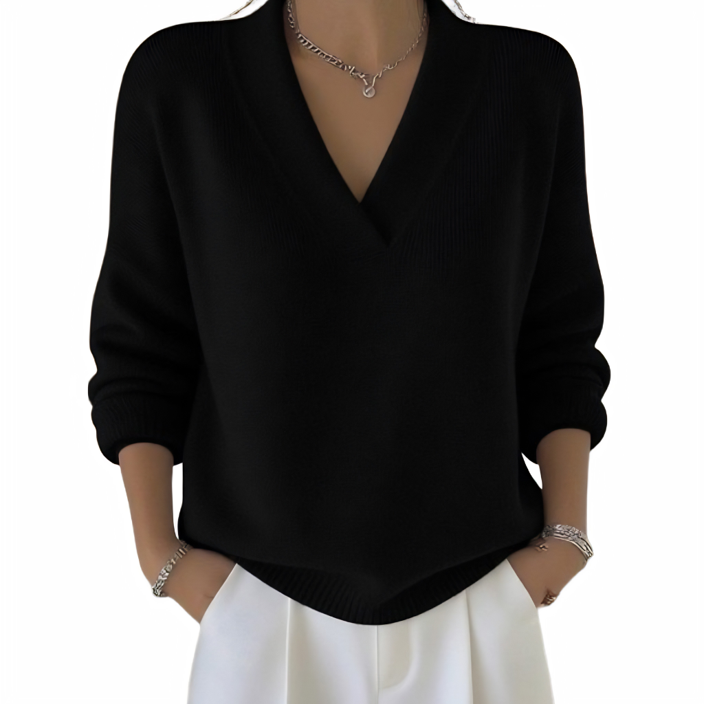 Pontsho | Soft V-Neck Relaxed Knit Jumper