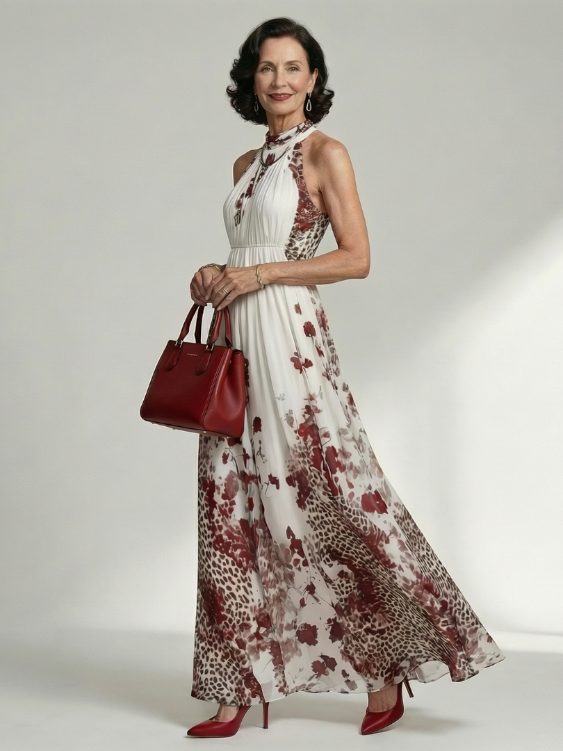 Théa | Pleated Floral Maxi Dress