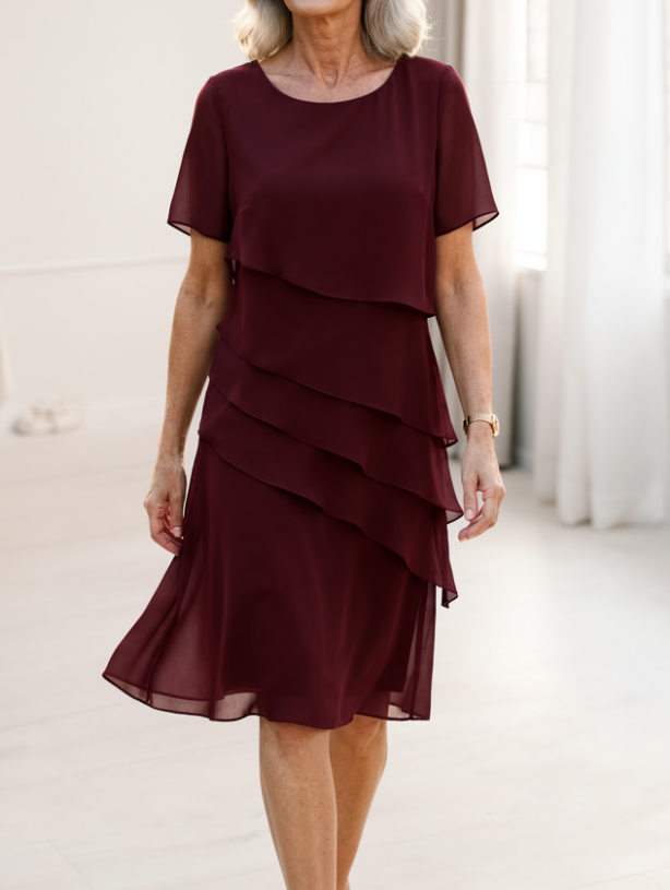 Margot | Layered Chiffon Midi Dress