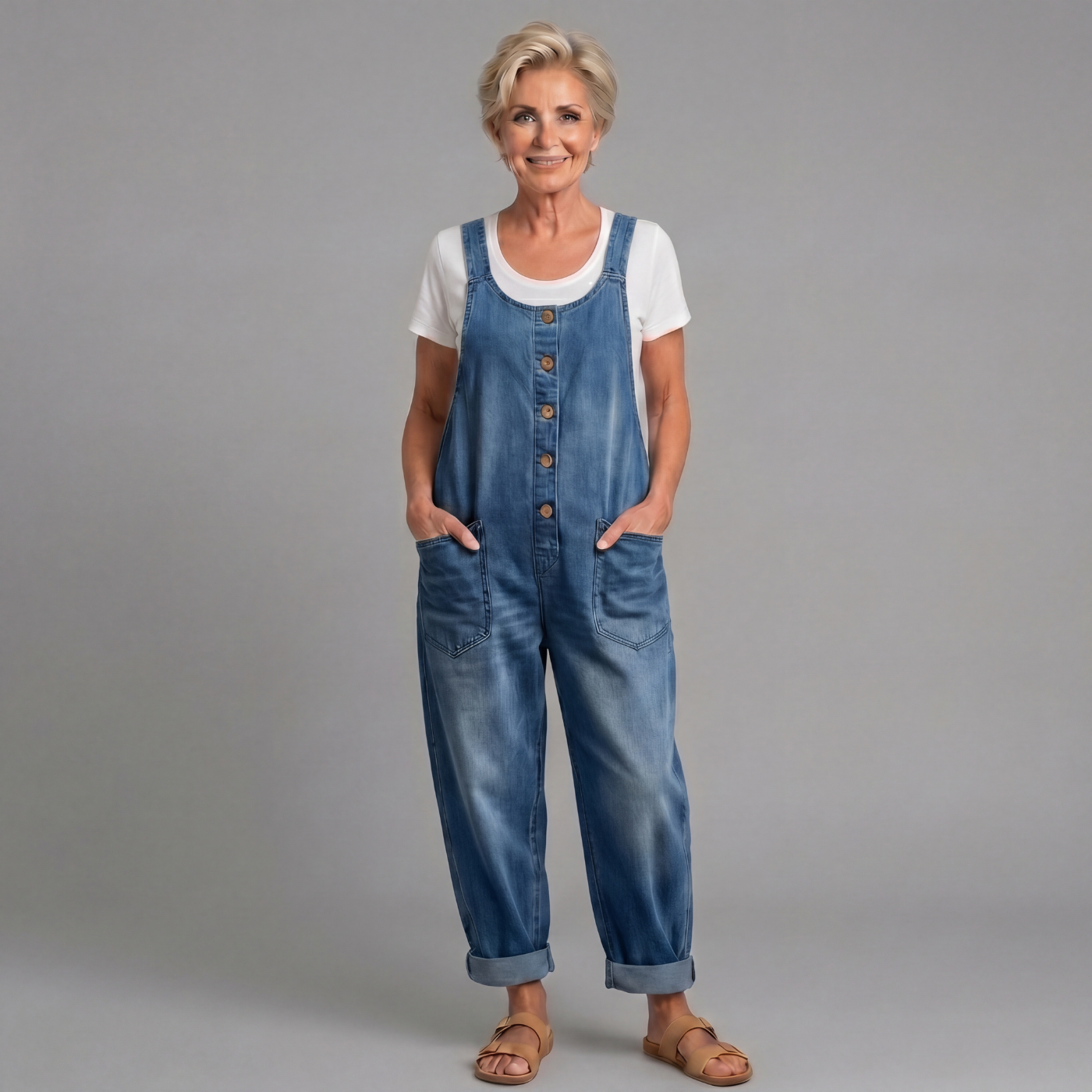 Carike | Vintage Washed Denim Overalls