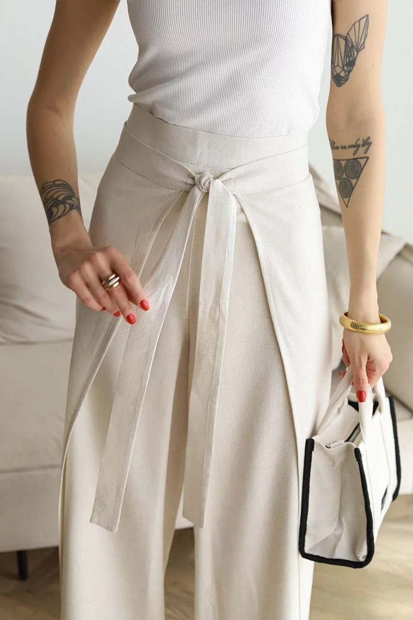 Gabrielle | Wide Leg Linen Trousers