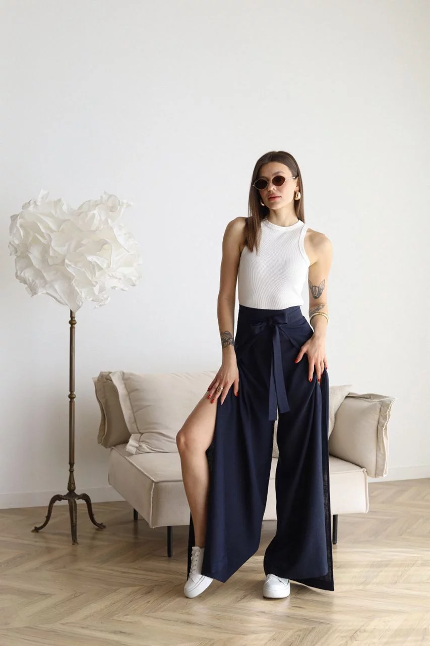 Gabrielle | Wide Leg Linen Trousers