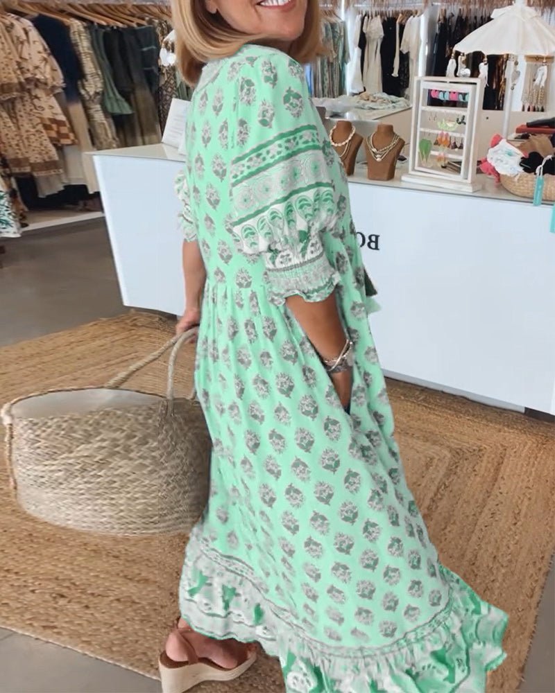 Bongekile | Chic Floral V-Neck Dress