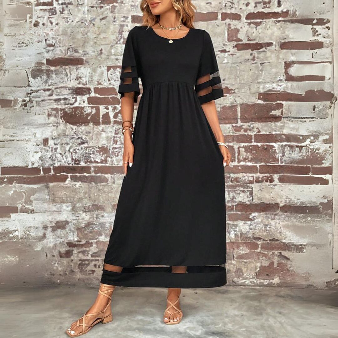 Gaobine | Tummy-Smoothing Empire Waist Midi Dress