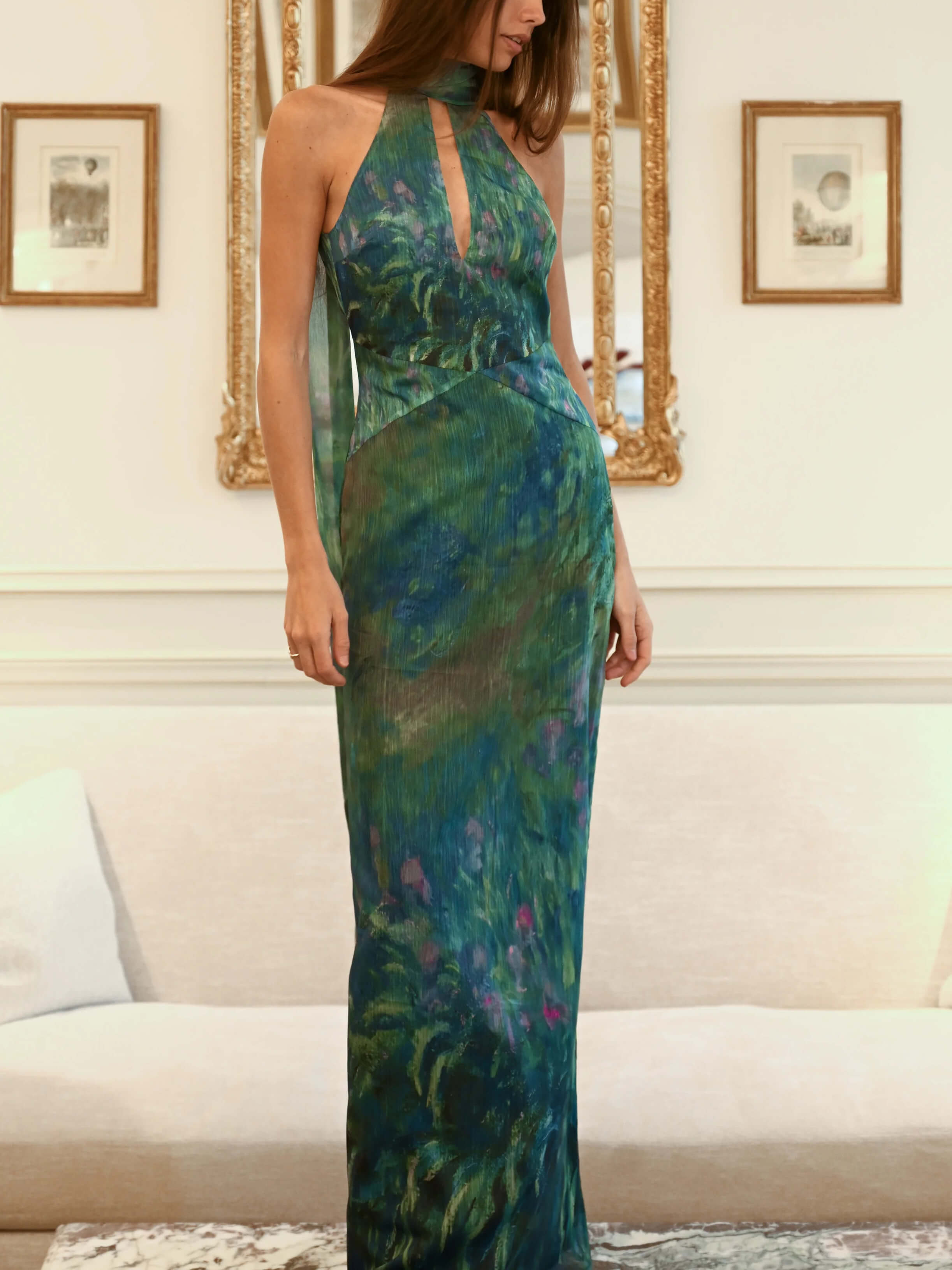 Noémie | Impressionist Print Maxi Dress