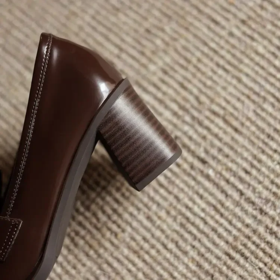 Florence | Tassel Block Heel Loafers
