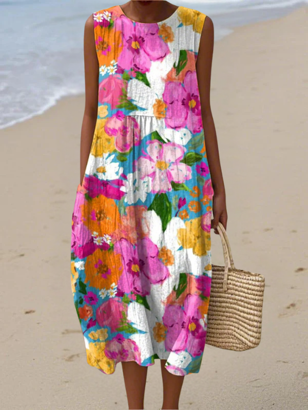 Noémie | Vibrant Floral Midi Dress