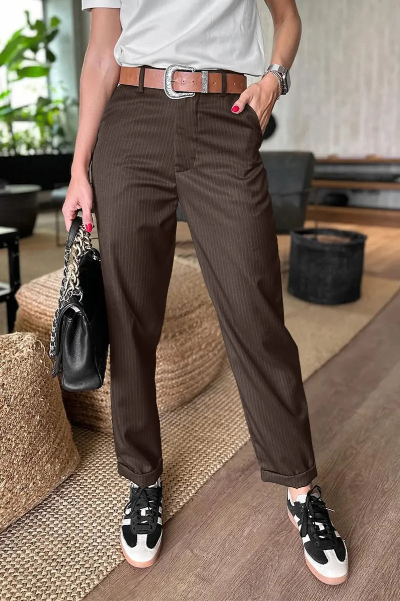 Nontobeko | Elegant Stripe High-Waist Trousers