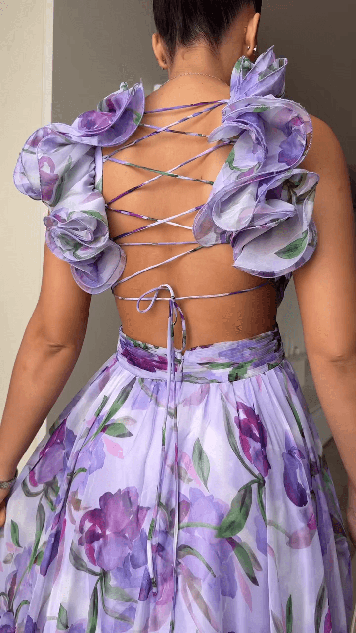 Paloma | Backless Printed Maxi Dress