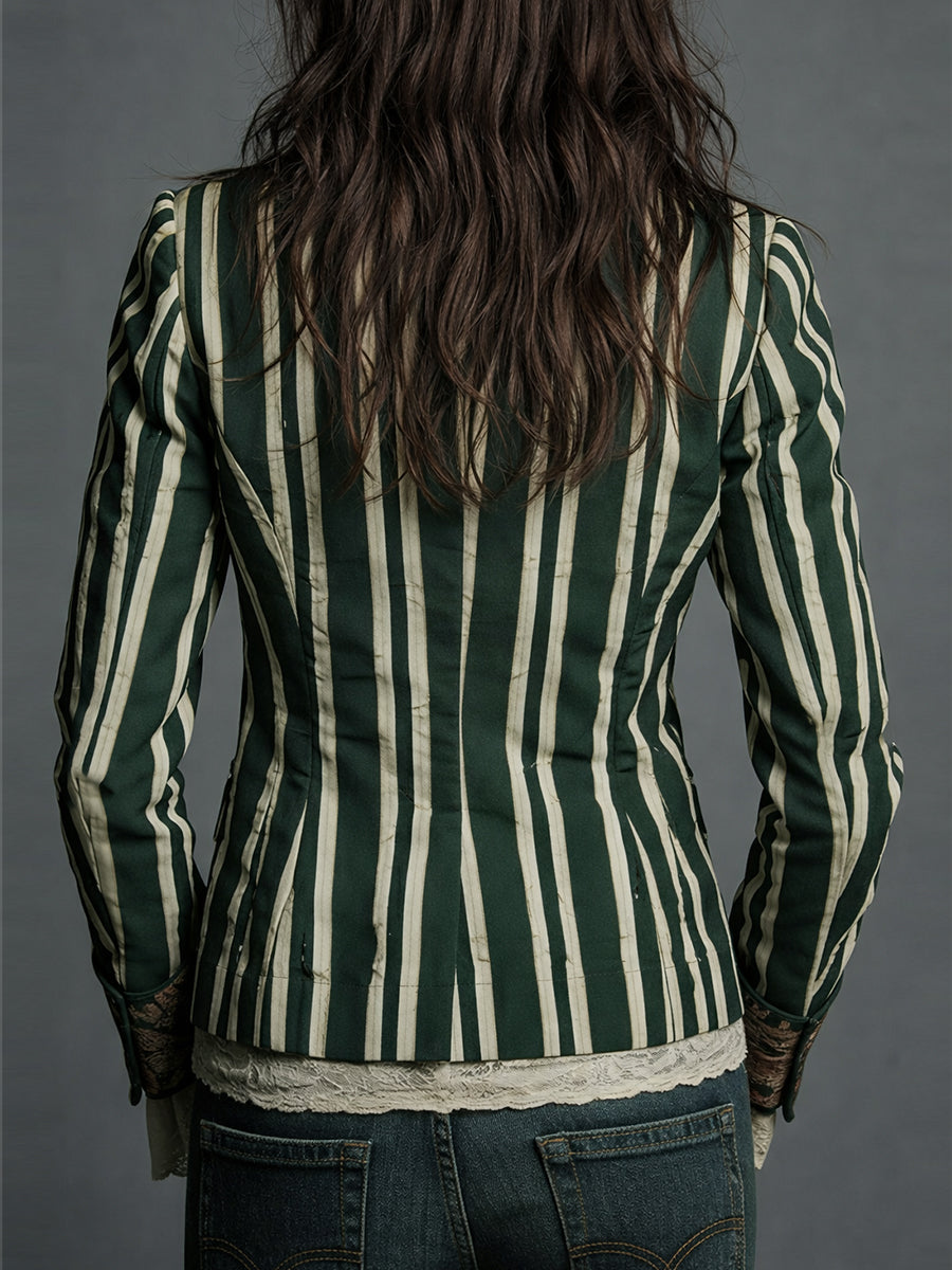 Tawanda | Bohemian Striped Linen Blazer