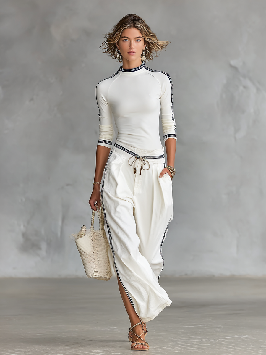 Nothando | Wide-Leg Drawstring Sport Set