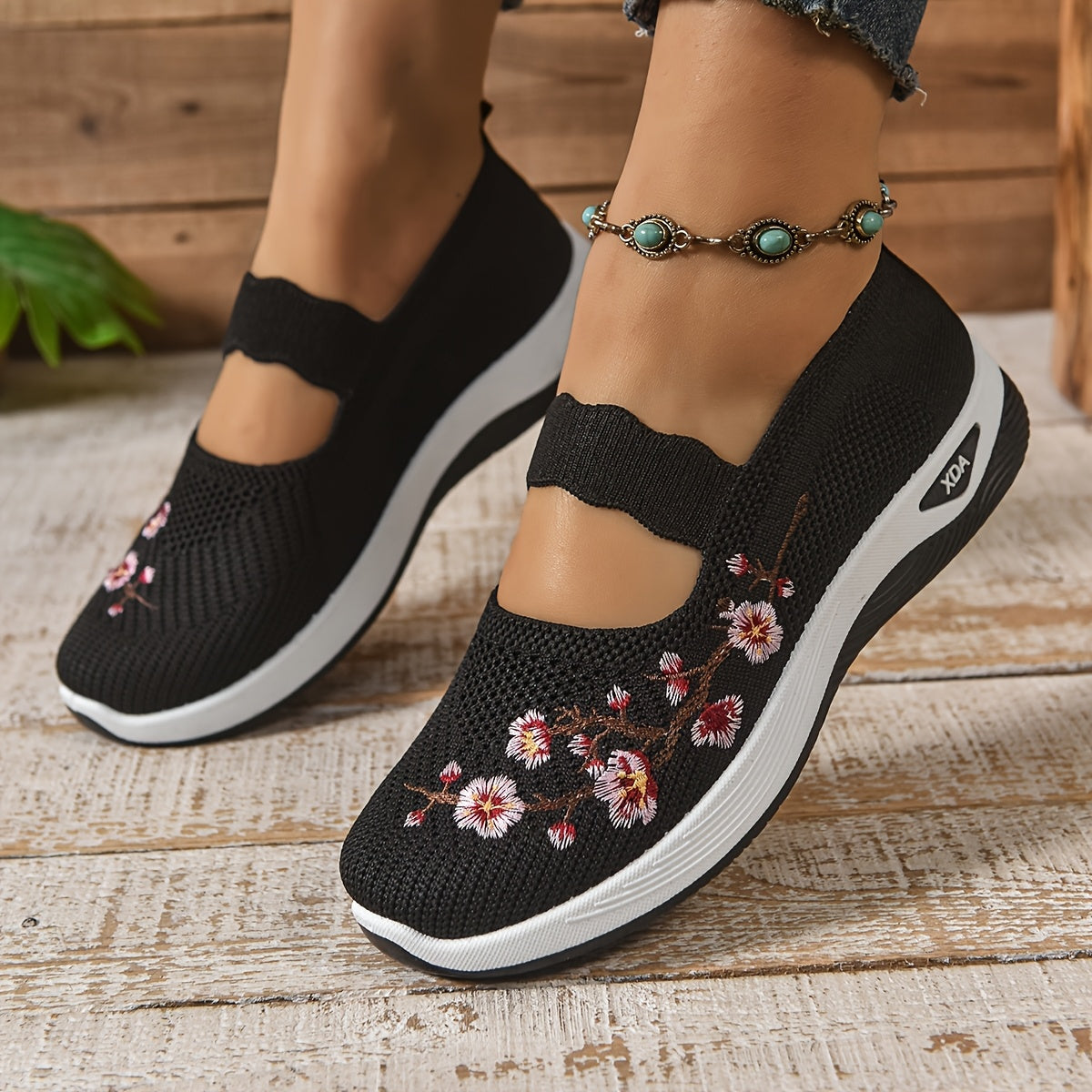 Nokuthabo | Rocker Sole Floral Slip-On Sneaker
