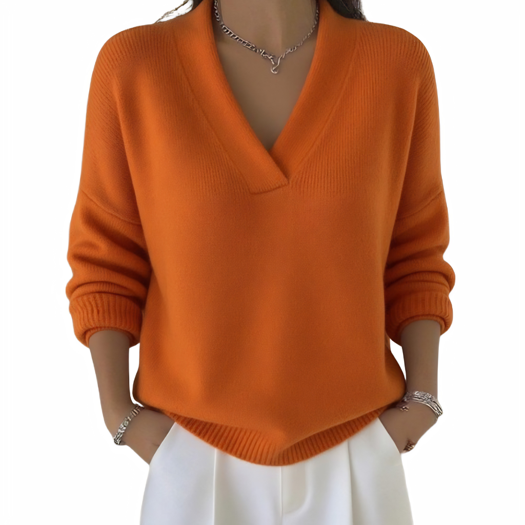 Pontsho | Soft V-Neck Relaxed Knit Jumper