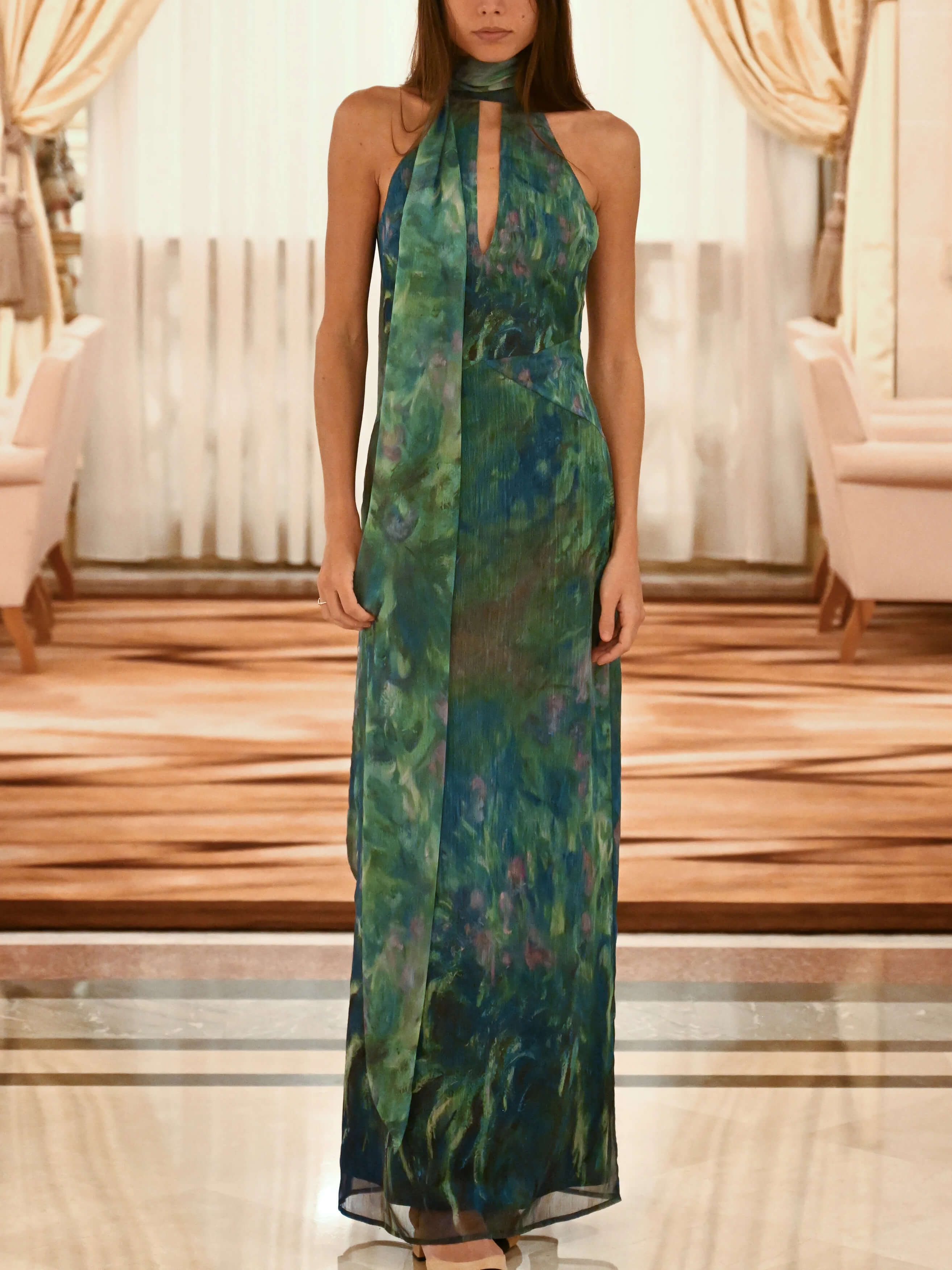 Noémie | Impressionist Print Maxi Dress