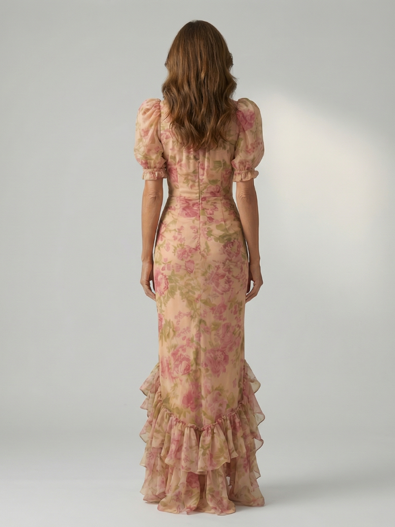 Élodie | Floral High Neck Maxi Dress