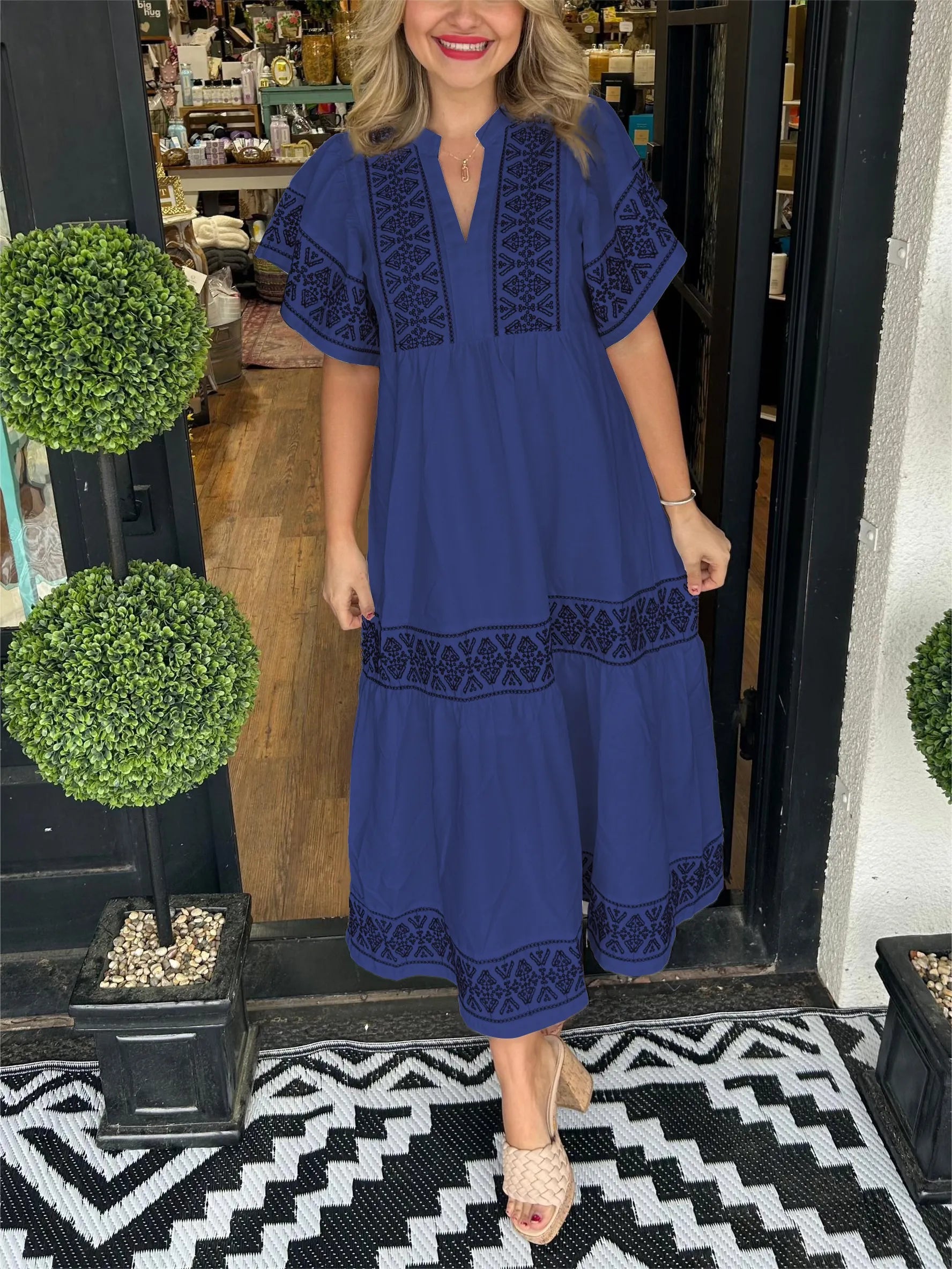 Fiona | Bohemian V-Neck Maxi Dress