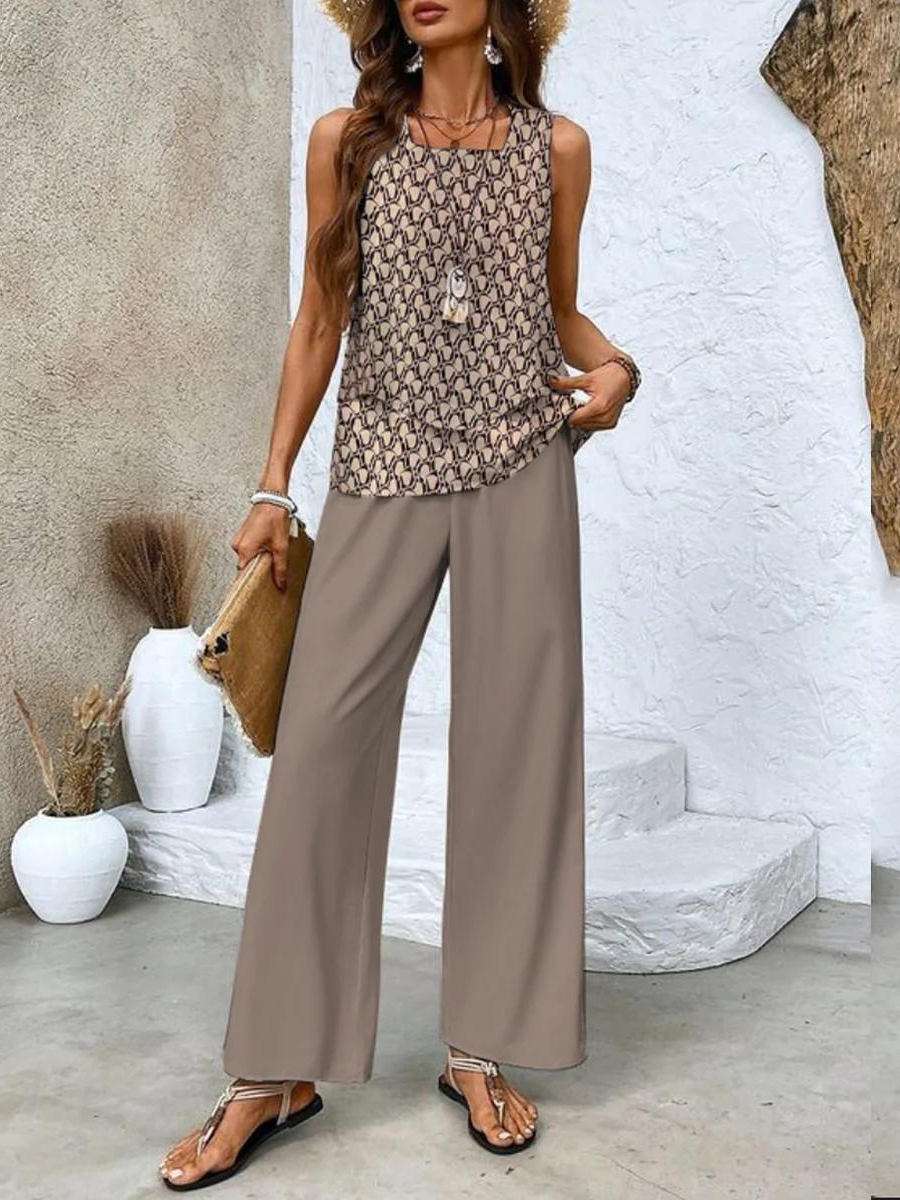 Élodie | Layered Top & Wide-Leg Set