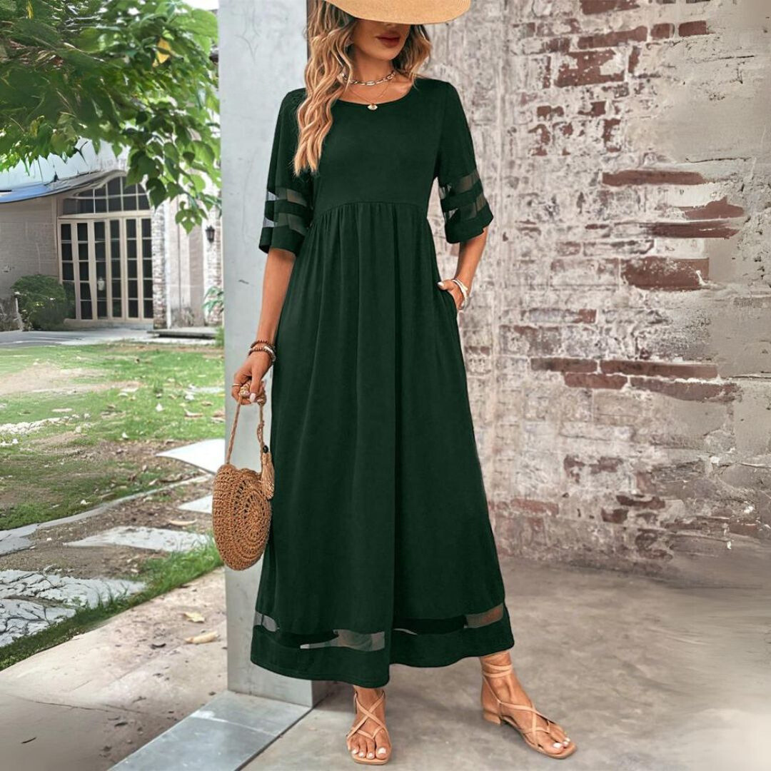 Gaobine | Tummy-Smoothing Empire Waist Midi Dress