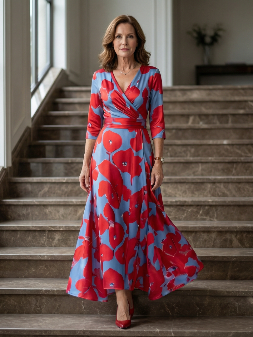 Rosalie | Cross Wrap Midi Dress
