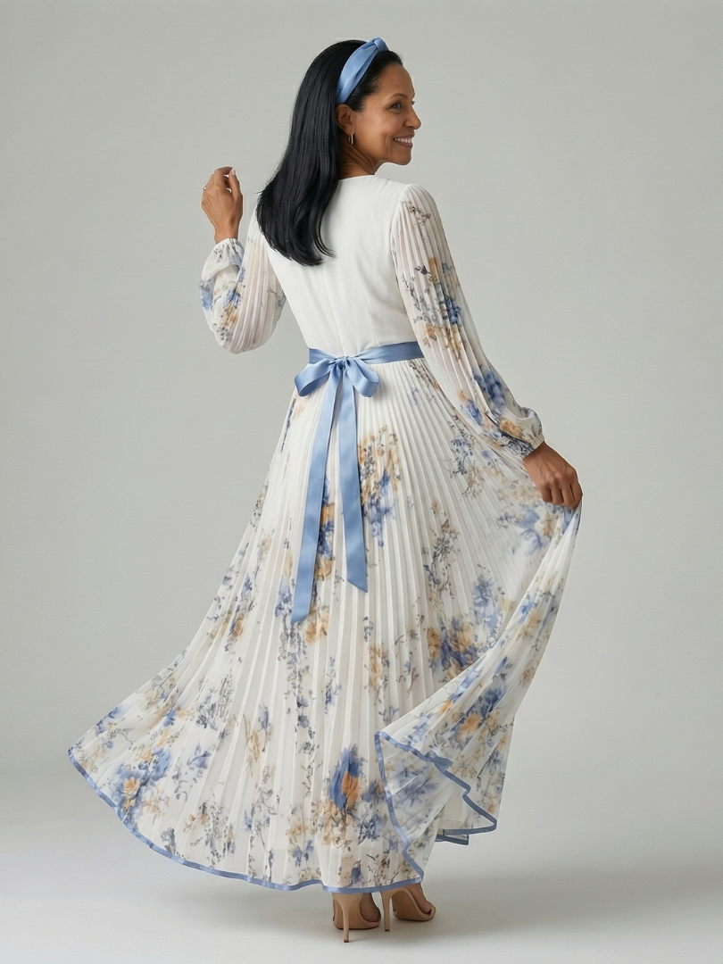Juliette | Pleated Wrap Midi Dress