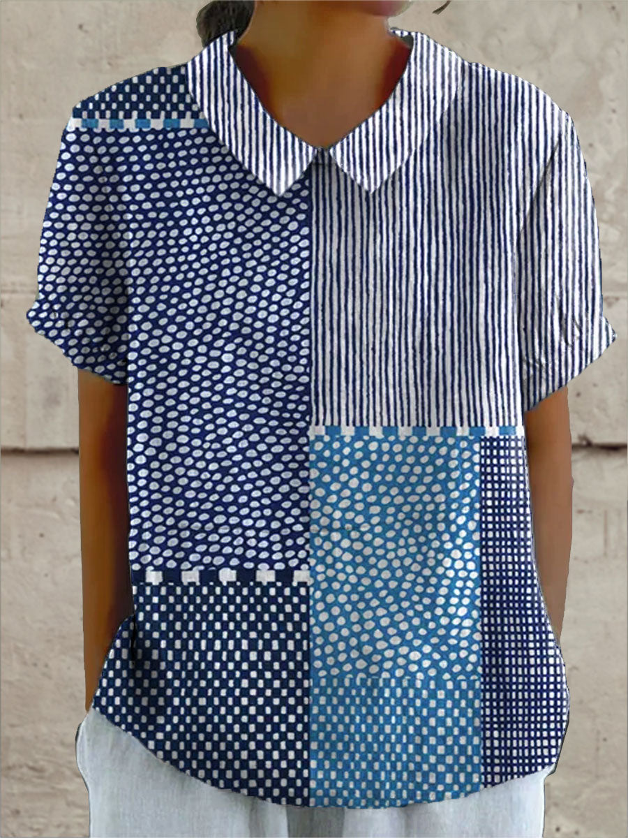 Chloé | Navy & Blue Patchwork Shirt